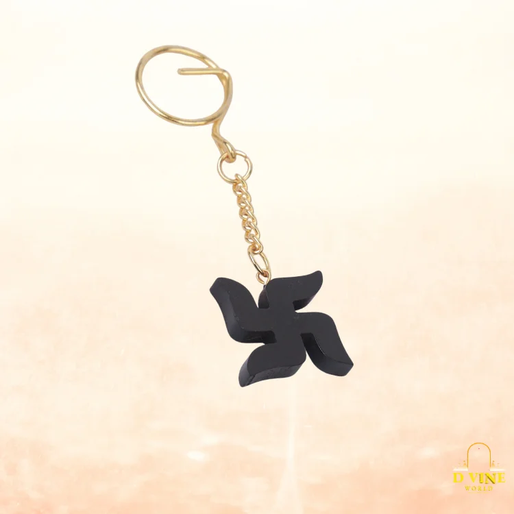Karungali (Black Ebony Wood) Keychain – Swastik